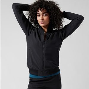 Athleta black bomber jacket size 1X